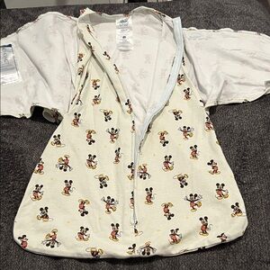 Disney Cream Baby Zip Sleep Sack with Mickey Print